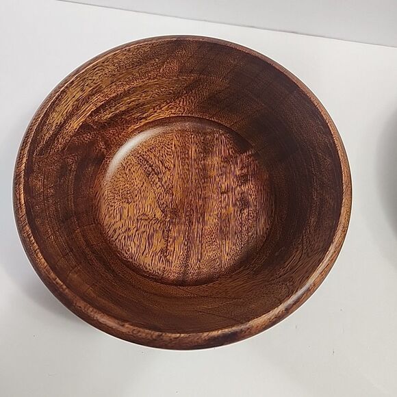 Large Wooden Salad Bowl w/4 Serving Bowls - Picture 11 of 13